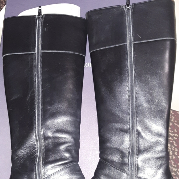 Ann Taylor 6M Calf Boots Black Leather - Picture 5 of 7